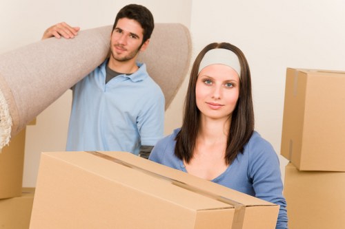 Local removals team transporting belongings during a same day move