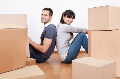 Organised moving boxes prepared by packing and unpacking services in Pinner